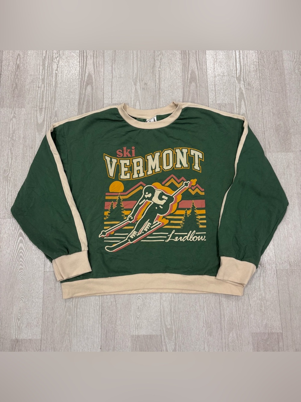 Ski Vermont Green Crewneck Sweater